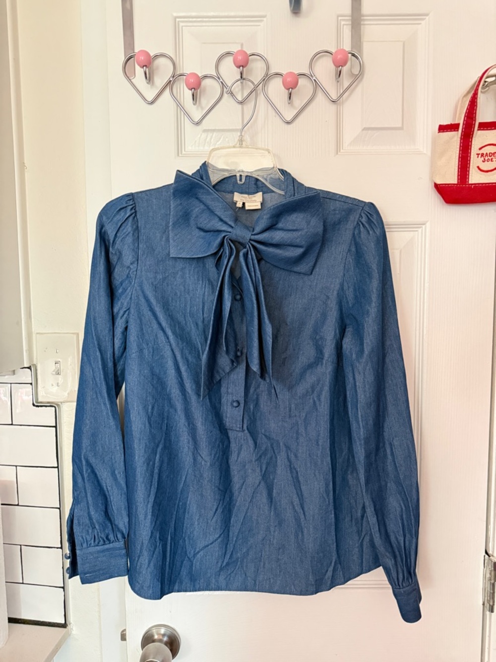 Kate Spade Women’s Chambray Bow Tie Blouse